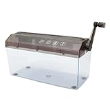 Handheld Document Shredder, 26x11x14.3cm PET Small Hand-Cranked Cutter for Privacy Protection, Office, School, College, Dorm, Apartment, Home