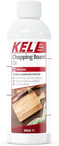 KEL - Chopping Board Oil - Premium Grade Mineral Oil to Protect and Restore Wood Cutting Boards Butcher Blocks and Countertops - 250ml