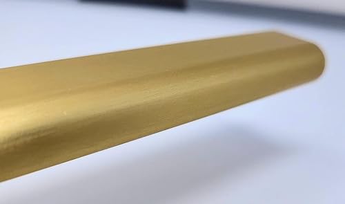 Matte Brass Aluminum Oval Wardrobe Tube Closet Rod with Two End Caps and Screws (30 INCH)