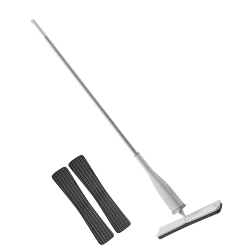 Samuliy Fregona fácil de apretar – Kit de iniciación de limpiador de mopa con spray de madera dura y piso, fregona de esponja resistente para azulejos, baño, garaje