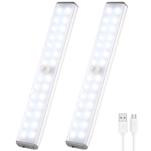 Senza fili sotto la luce dell'armadio,luci del sensore di movimento del 28LED USB Type-C sotto l'armadio che illumina la lampada del corpo della luce dell'armadio della cucina con striscia magnetica