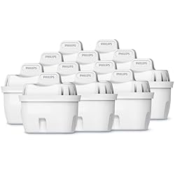 Filtro De Agua Prince Philips Water Cartuchos de filtro de agua de repuesto, pack de 12 filtros, compatible con Brita, reduce los MICROPLÁSTICOS, el CLORO, la CAL, los METALES PESADOS