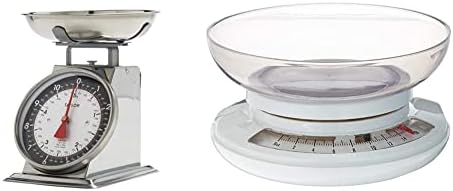 Taylor Precision Products Mechanical Kitchen Weighing Food Scale Weighs up to 11lbs, Measures in Grams and Ounces, Black and Silver & OXO Good Grips 1-Pound Healthy Portions Scale