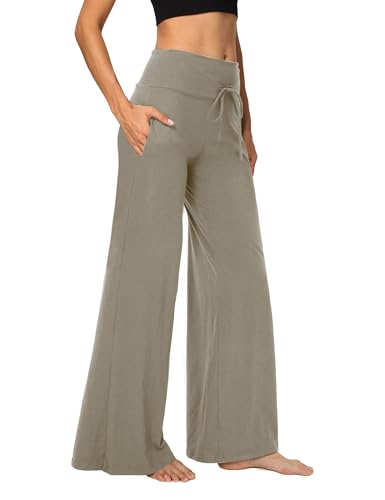 1/3 Pack Wide Leg Yoga Pants for Women, Comfy Lounge Pajama Sweatpants Loose Causal Palazzo with Pockets