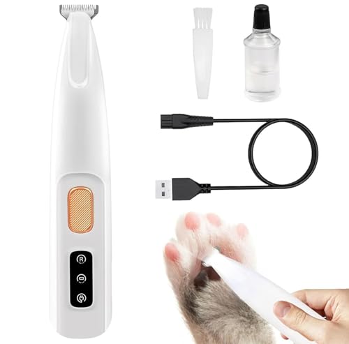 Tondeuse Chien, Tondeuses Pour Chiens Étanche Poil Long Epais, Rasoir Pour Chiens Chat Faible Bruit, Tondeuse Chat Avec Lumière Led, Tondeuse Étanche Et Rechargeable Pour Pattes d'Animaux