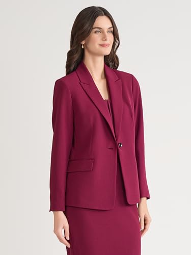 Kasper Women's Stretch One-Button Peak Lapel Blazer3