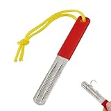 YAZWUR 1 Stück Tragbares Doppelseitig Hakenschärfer Schleifstein mit Griff und Hängende für Outdoor Angeln, Fischhakenschärfer, Angelhaken Schleifer, Angelhaken-Spitzer (Rot)