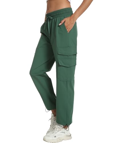 Image of Women's Joggers with Pockets, Hiking Cargo Water Resistant Lightweight Pants for Women Workout Athletic Travel Camping