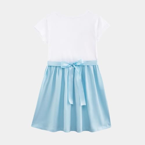 Image of Nap Chief Kids Official Cartoon Characters Printed Cotton Dress for Girls, Fit & Flare Summer Dress for Casual Wear