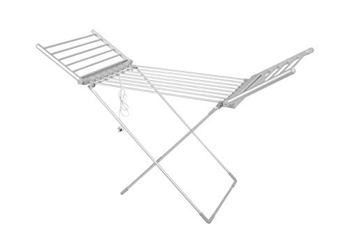 HomeTronix 20 Bars Winged Electric Heated Clothes Airer Dryer Indoor Horse Rack Fast Laundry Washing Drying Folding for Easy Storage Towel Shirts Bed sheets Dry Saves Energy