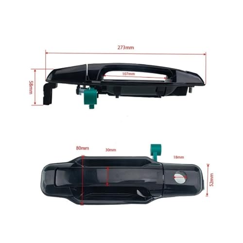 Poignée de porte extérieure pour Kia Sorento 2003-2009 arrière gauche droite ABS noir