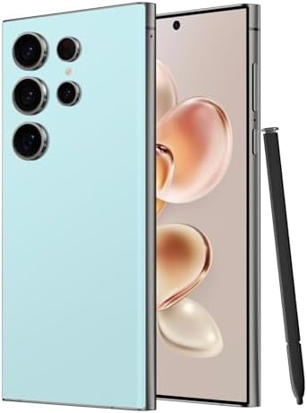soyizpo I24 Ultra Unlocked Smartphone,6GB+256GB Built in Pen with128GB Memory Card Cell Phone Android 13, 6.8" HD Screen Unlocked Cell Phone, 6800mAh, 48MP+108MP Dual Camera/Fingerprint Lock (Cyan)