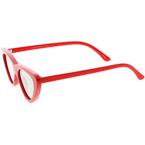 Image of zeroUV Women's Small Thick Neutral Colored Flat Lens Cat Eye Sunglasses 51mm