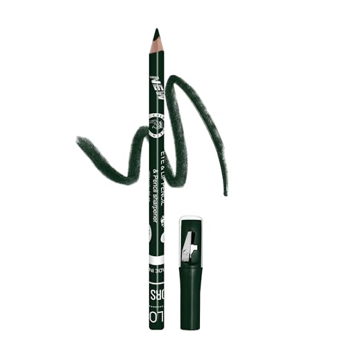 Image of Colors Queen Eye & Lip Liner Pencil with Sharpener | Long Lasting & Smudge Proof Lip Liner | Matte Finish, Rich Color Payoff Sharpenable Pencil (Green)