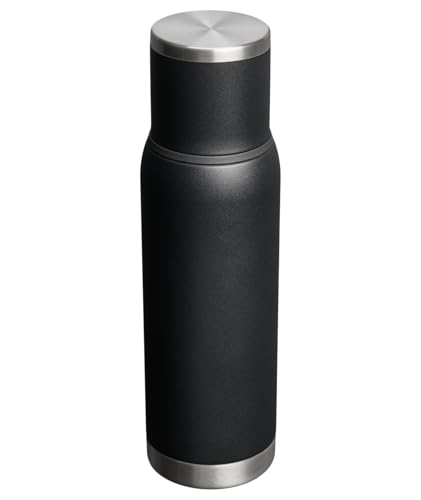 Image of Stanley Adventure-To-Go Vacuum Bottle 1.1 qt | Wide Mouth with Leakproof Cup Lid | Keep Drinks Hot or Cold | Packable for Travel | Insulated Stainless Steel Thermal Bottle | BPA-Free | Black 2.0