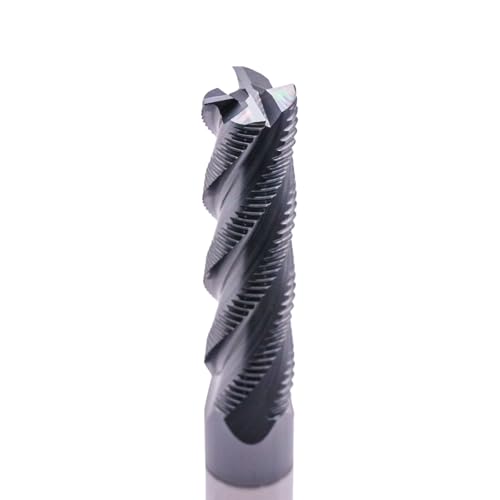 Image of 4 Flute Solid Carbide Long Roughing End Mill(1Pc, 1 /2 inch), ALCrSiN Coated | 35 Helix, 1 /2 inch Cutting Dia, 1 /2 inch Shank Dia, 2 inch LOC, 4 inch OAL, for Milling Alloy Steel, Carbon Steel, Cast Iron