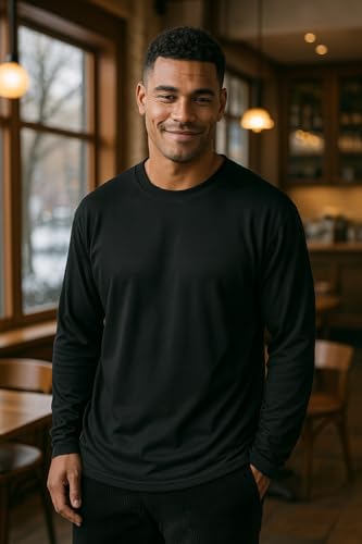 Stacy Adams Men's Long Sleeve Rib Crew Neck T-Shirts2