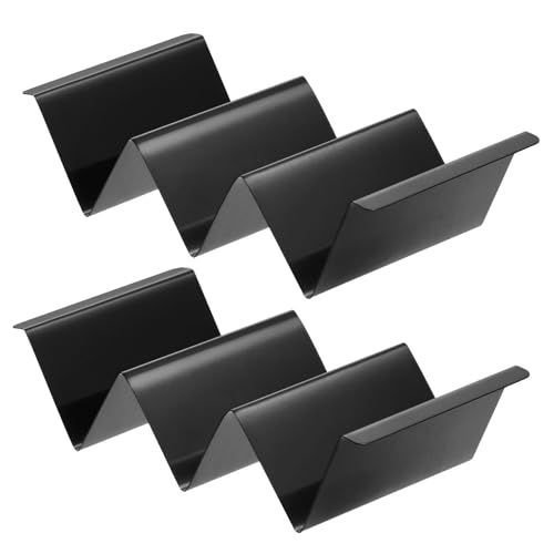 uxcell Metal Taco Holders 2pcs, Stainless Steel Taco Rack Wave-Shaped Taco Tray for Home Party Restaurant, Dishwasher Safe, Black