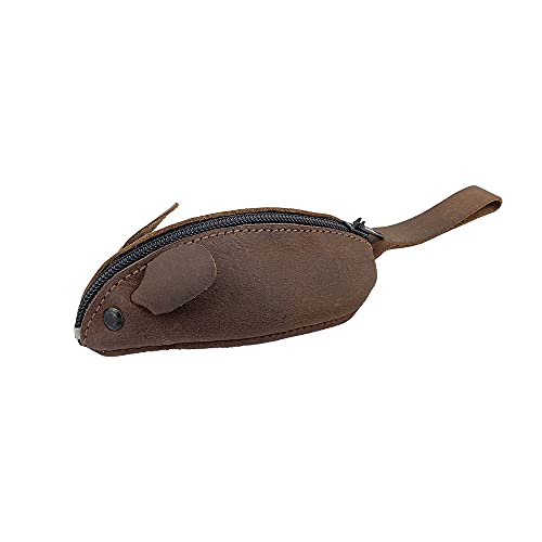 Hide-Drink-Mouse-Shaped-Coin-Pouch-Change-Pouch-Pocket-Case-for-Coins-Travel-Accessory-Full-Grain-Leather-Handmade-Bourbon-Brown
