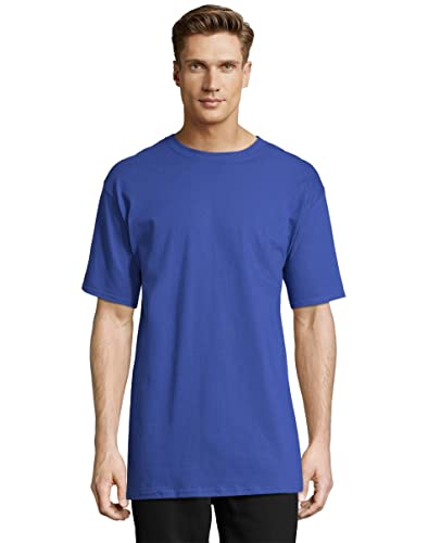 Hanes mens Hanes Men's Beefy Tall Short Sleeve Tee Value Pack, Fashion T Shirts, Deep Royal, XX-Large Tall US, Pack of 2