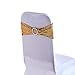 WedDecor 108 x 7 inches Spandex Sequin Chaise Rabat Doré avec Rond Boucle Coulissant Écharpe Cravate Nœud pour Mariage Fête Housses Chaise Décoration Fêtes Fournitures Simple - Or, 10