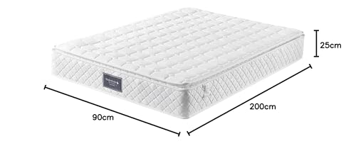 Federkernmatratze, 7 Zonen Kaltschaum Matratze, Taschenfederker, 140x200x25cm, 100% Oeko-Tex schadstoffgeprüft, versteppter Mikrofaserbezug-Topping,100 Nächte Probeschlafen, Härtegrad H3 – Bild 4