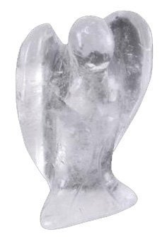 Mystery Mountain - Estatua de ángel de la Guarda Tallada de Cuarzo, tamaño de la Palma, Cristal, 2 x 4 x 4 cm, Color Blanco