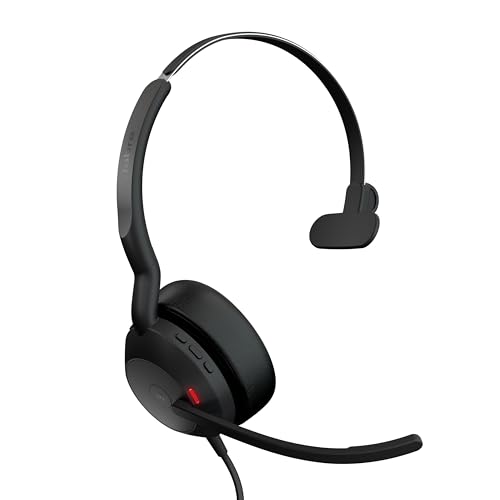 Jabra Evolve2 50 Wireless + Wired Headset - Bluetooth 5.2 + USB C - Active Noise Cancelling in Microphone & Headphones - ANC - Rich, Immersive Sound - Microsoft Teams + Open Office - On Ear with Mic