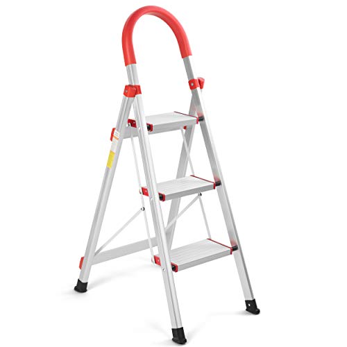 Review Product Home Ladder, Folding Step Ladder, Aluminum Step Stool Ladder, Multi Purpose Lightweight Platform Stool, 330 lbs Load Capacity Ladder, 3 Step Review Product Home Ladder, Folding Step Ladder, Aluminum Step Stool Ladder, Multi Purpose Lightweight Platform Stool, 330 lbs Load Capacity Ladder, 3 Step