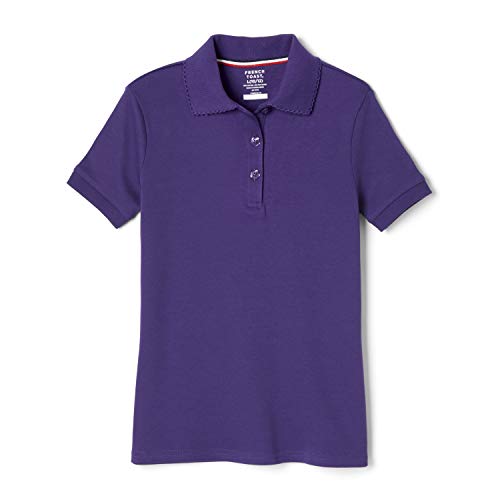 Image of French Toast Girls' Short Sleeve Picot Collar Polo School Uniform Shirt (Standard and Plus)