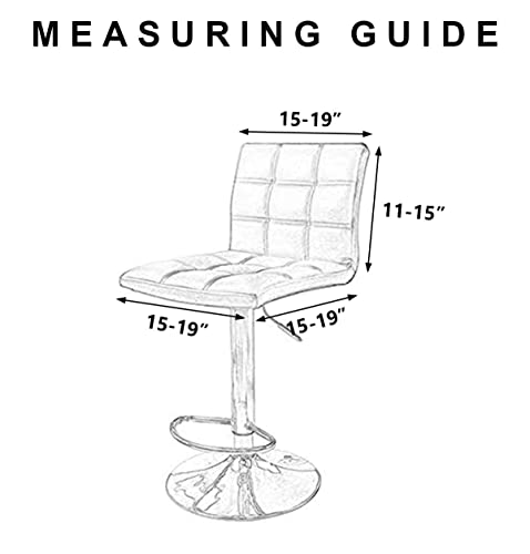 Image of WOMACO Bar Stool Cover with Back Printed Dining Room Square Swivel Barstool Chair Seat Cushion Slipcover for Counter Height Mid Low Back Chair Protector (2, Coffee)