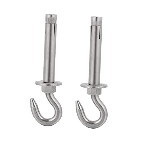 CIYODO 2pcs Heavy Duty Stainless Steel Expansion Hooks Hook Hanging for Hammock Garage Workshop Hangers