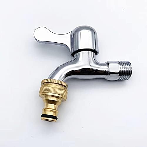 2 connettori per rubinetto per tubo da giardino, 1/2 pollici e 3/4 di pollice in ottone connettore rapido per rubinetto 2 in 1 per esterni filettato rubinetto adattatore per tubo dell'acqua