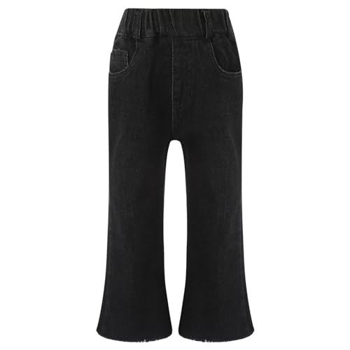 Yeahdor Baby Girls Slight Jeans Kids Retro Raw Hem Stretchy Bell Bottom Denim Pants Casual Flared Pants