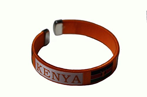 SUPERDAVES SUPERSTORE Kenya Orange Country Flag C' Bracelet Wristband.for Adults & Teens. New