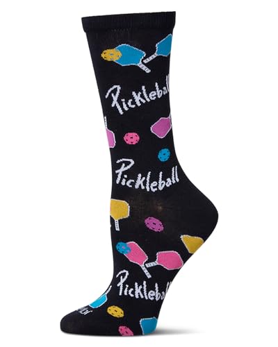 Image of MeMoi Women's Pickleball Paddle Rayon From Rayon Crew Socks