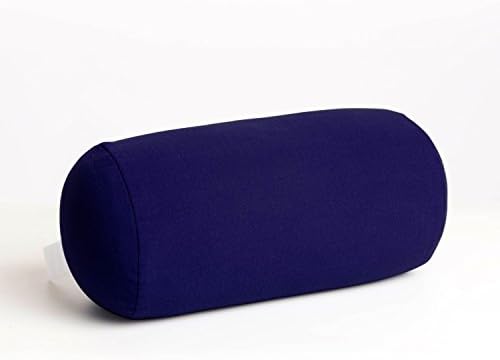 Cushie Pillows 7" x 12" Microbead Bolster Squishy/Flexible/Hypoallergenic/Comfortable Roll Pillow With Removable Cover – Navy Blue