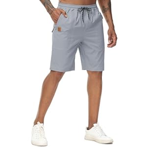 YuKaiChen Men’s Shorts Classic Fit Twill Summers Casual Shorts with Zip Pockets