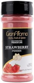 GranAroma Strawberry Fruit Powder, Juicy, Zesty, Perfect for Smoothies, Baking, Desserts, and Beverages (4 Ounce)
