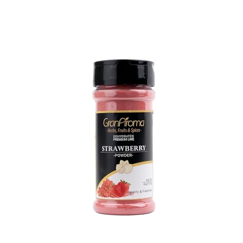 GranAroma Strawberry Fruit Powder, Juicy, Zesty, Perfect for Smoothies, Baking, Desserts, and Beverages (4 Ounce)