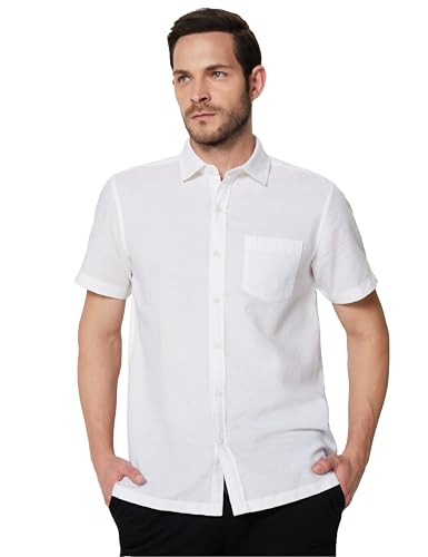 Image of Symbol Premium Men's Cotton Linen Casual Shirt - Regular Fit | Half Sleeve (Available in Plus Sizes)