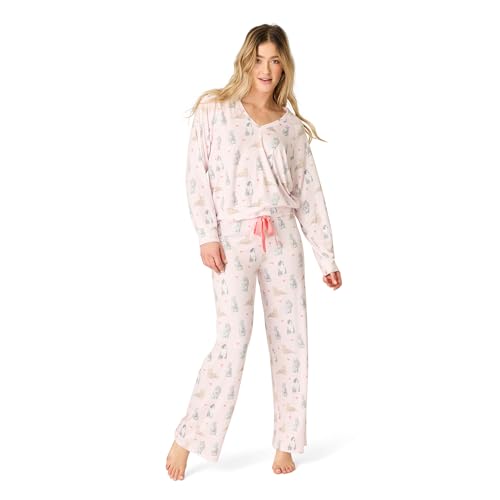 Image of PJ Salvage Women's [Amazon Exclusive] Cloud Jersey Open-bottom Pajama 2-piece Pj Set