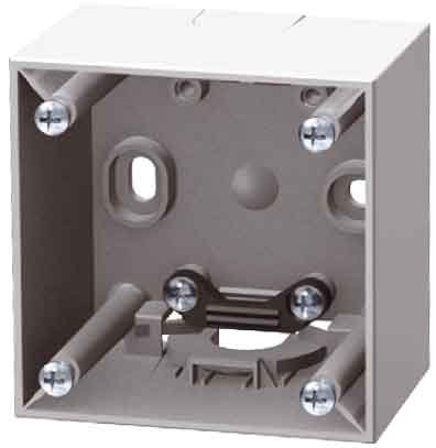 Hager – Box Montage Oberfläche 1 Element mit Zwinge grau glanz
