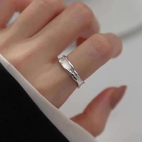 Bague en argent fin géométrique ajustable pour femme