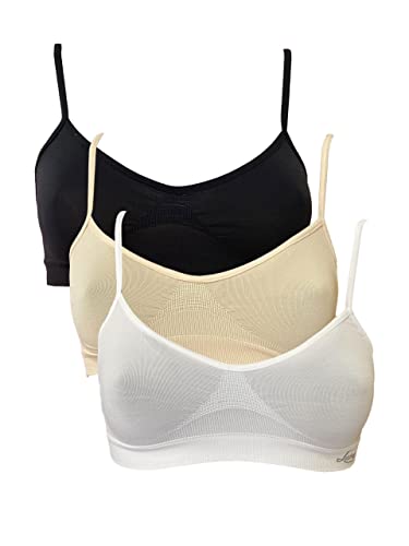 Liabel Bustier Women's Bra Without Underwire Soft Brassiere Pack of 3, Multicoloured Pack of 3, L Liabel Bustier Women's Bra Without Underwire Soft Brassiere Pack of 3, Multicoloured Pack of 3, L