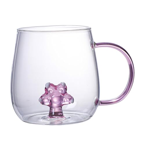 3D Animal Glass Cup - Vaso de vidrio de borosilicato 3D transparente de 380 ml para barras, vasos de dibujos animados, gafas resistentes al calor para café, bebidas frías y calientes