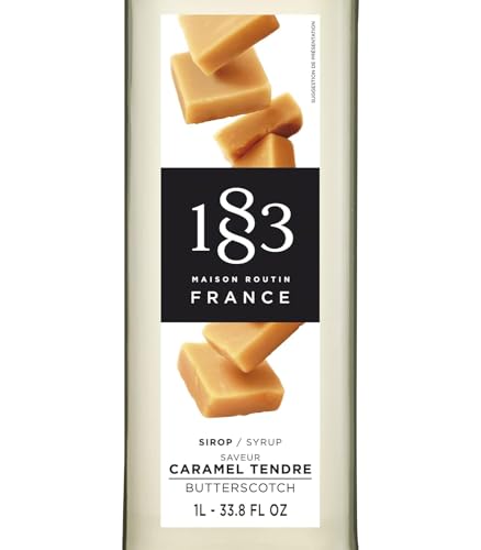 Image of 1883 Butterscotch for Drinks, Made in France, 1 Liter Glass Bottle