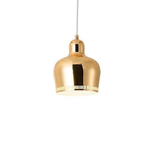 MSGIRVLZL Lustre Cloche En Fer Et Métal, Simplicité Moderne, Luminaires de Chevet Pour Îlot de Cuisine, Chambre À Coucher, Suspension de Plafond, Lanterne Dorée, Lampe Suspendue de Personnalité, Lampe