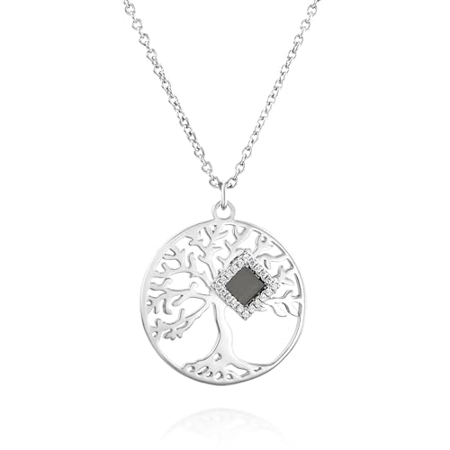 TANAOR nano bible jewelry women Tree of Life Necklace nano bible necklace for women with Entire KJV Holy Bible Engraved Christian Faith Jewelry Gift with Zirconia Pendant