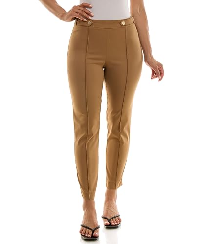 Zac & Rachel Women's Pull-on Ankle Length Pant with Front Seam and Waist Button Tab's2